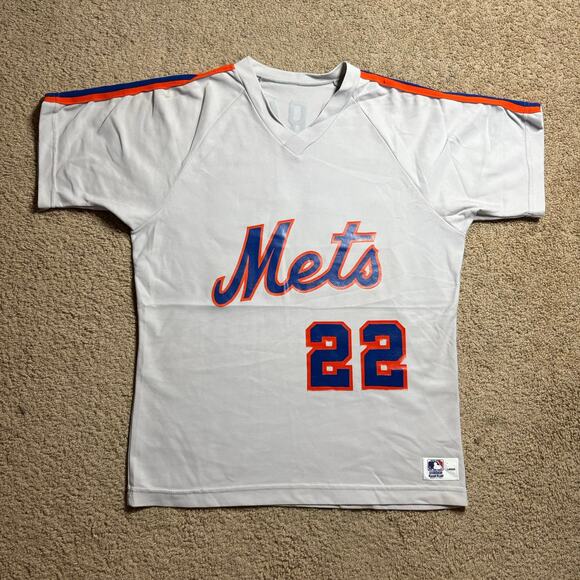 80’s Vintage Mets Sarno #22 Jersey MLB Medalist Sand-Knit Tag Sz Large - Picture 1 of 5